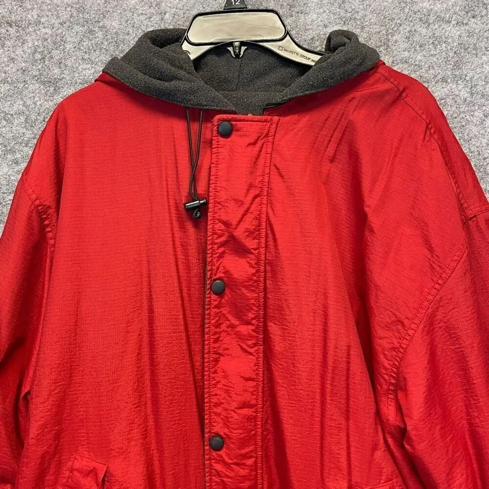 STRUCTURE Sport Jacket Men’s XL Red Charcoal Gray‎ Hooded Reversible Windbreaker